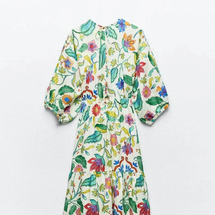 Bea™ | Maxi Abito Estivo con Motivo Floreale