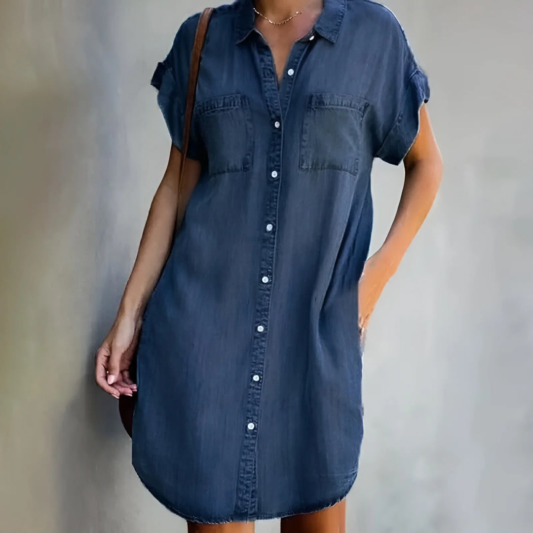 Bruna™ | Abito Camicia Relaxed con Chiusura a Bottoni