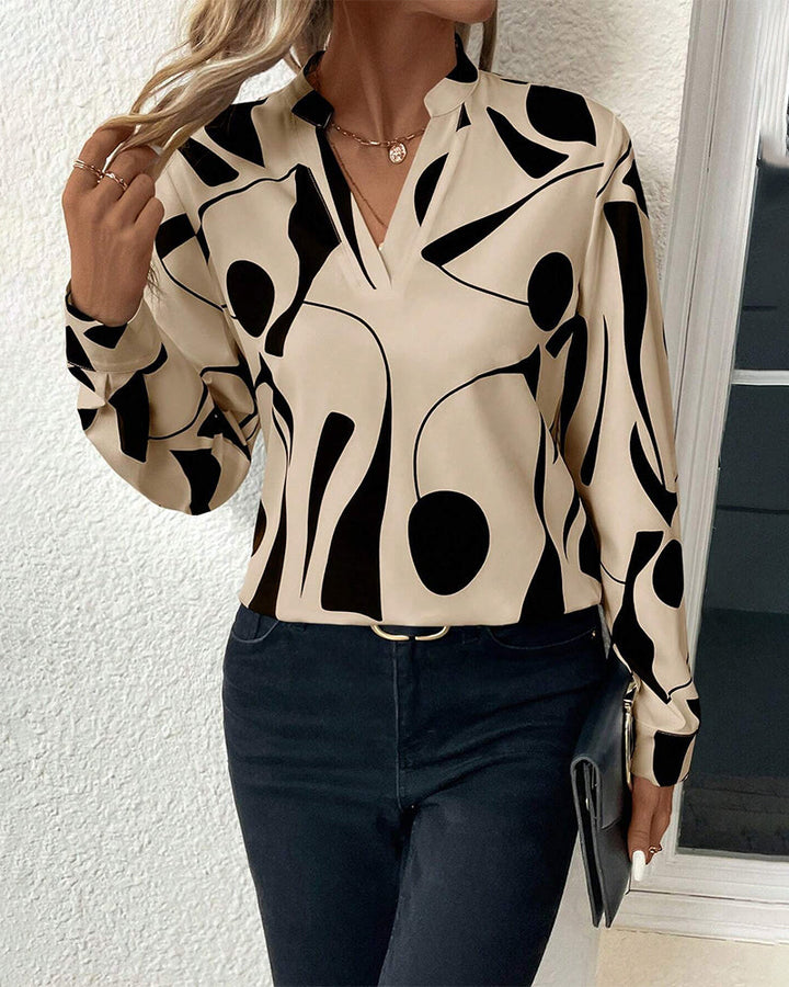 Rinan™ | Blusa Elegante con Motivo Raffinato