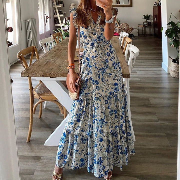 Dahlia™ | Maxi abito con stampa floreale