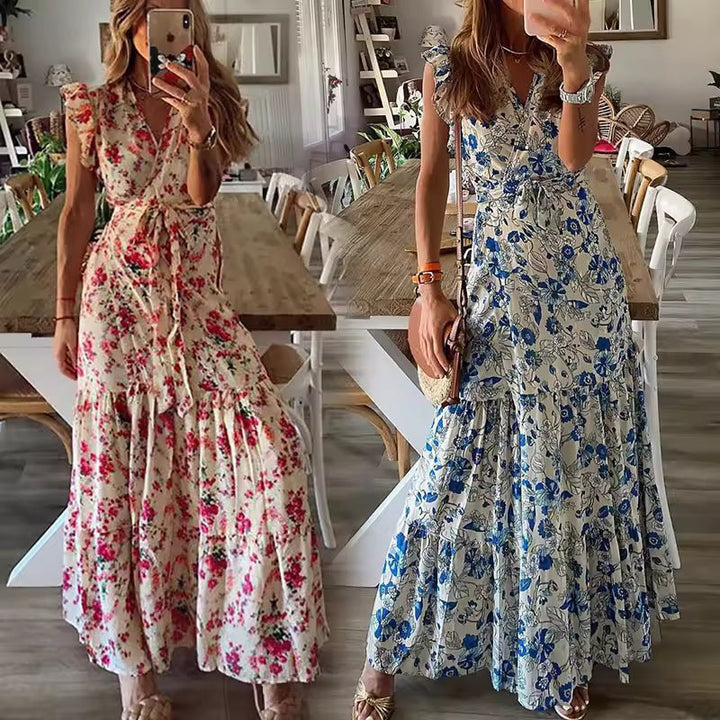 Dahlia™ | Maxi abito con stampa floreale