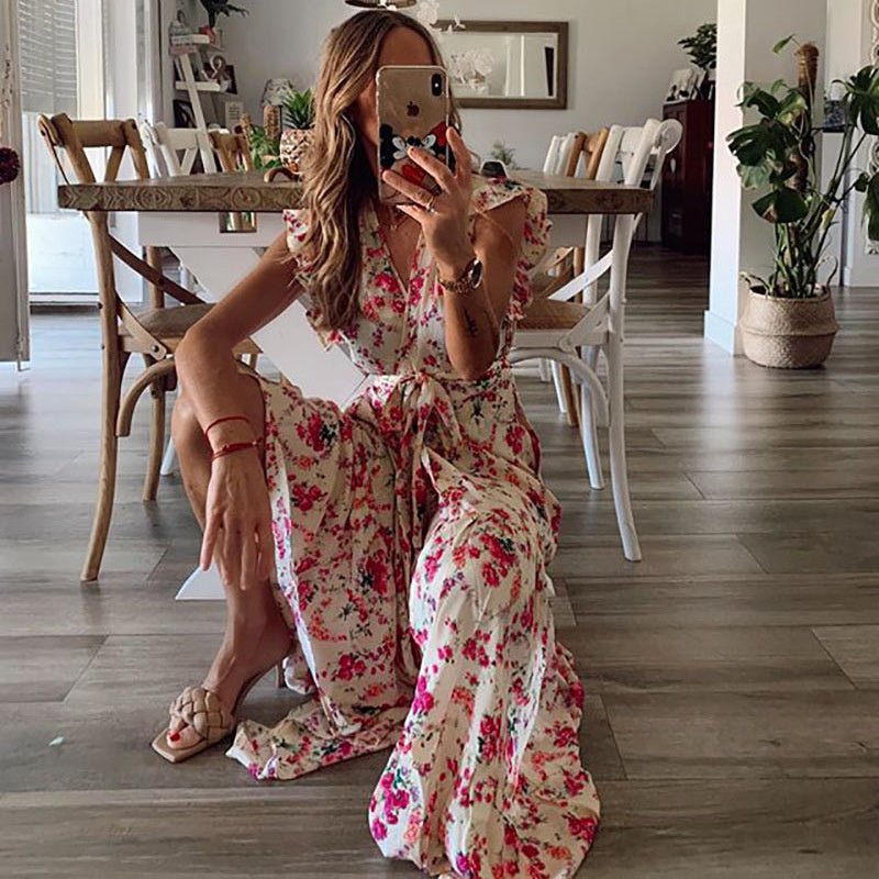 Dahlia™ | Maxi abito con stampa floreale