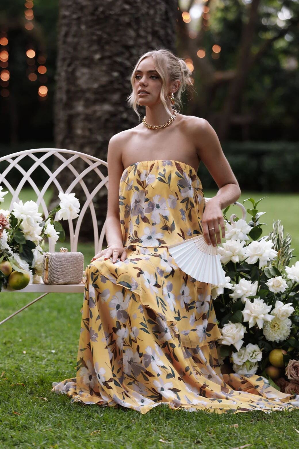 Elsie™ | Abito Maxi Senza Spalline con Pois