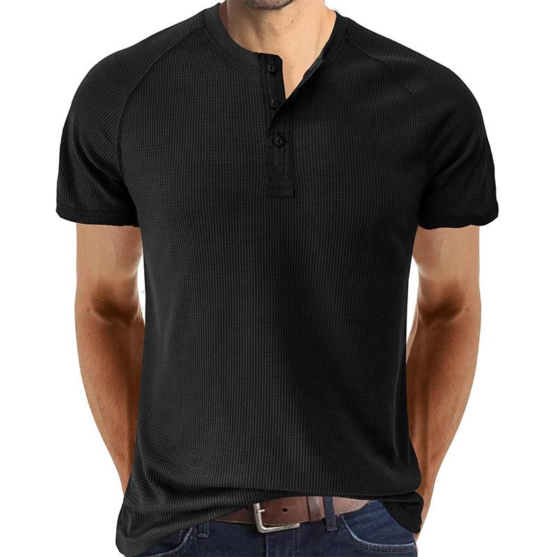 T-Shirt Henley a Maniche Corte Tough Guy da Uomo