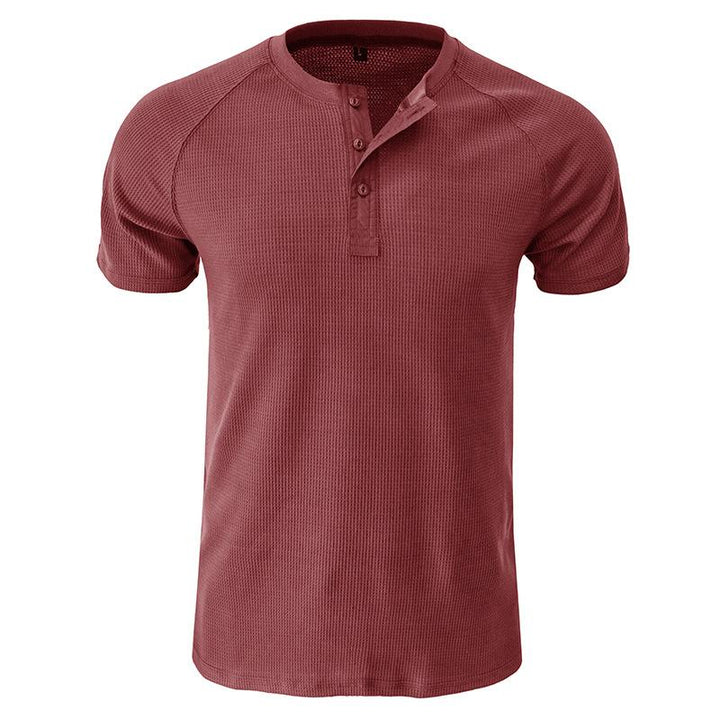 T-Shirt Henley a Maniche Corte Tough Guy da Uomo