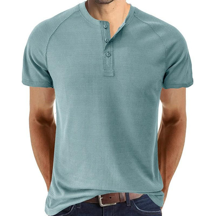 T-Shirt Henley a Maniche Corte Tough Guy da Uomo