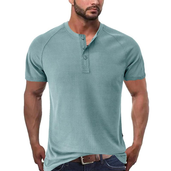 T-Shirt Henley a Maniche Corte Tough Guy da Uomo