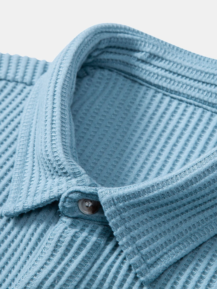 Rafaelio™ | Camicia a Bottoni in Tessuto a Nido d'Ape