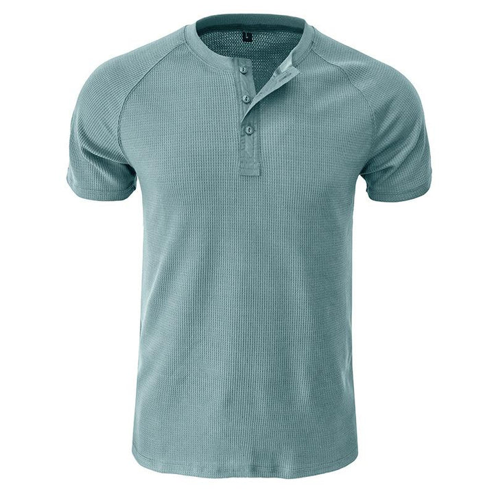T-Shirt Henley a Maniche Corte Tough Guy da Uomo