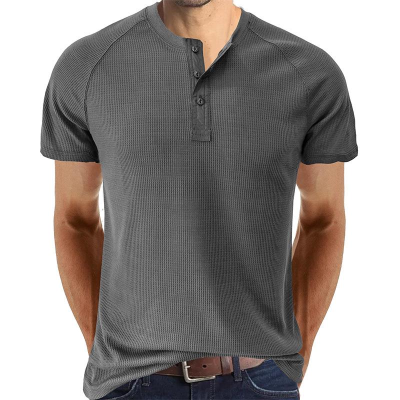 T-Shirt Henley a Maniche Corte Tough Guy da Uomo