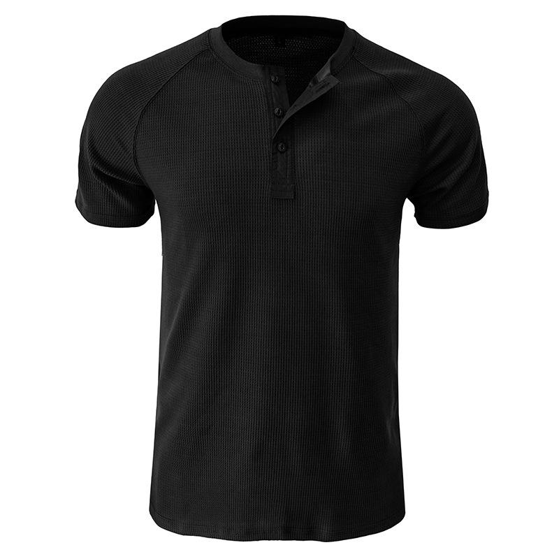 T-Shirt Henley a Maniche Corte Tough Guy da Uomo