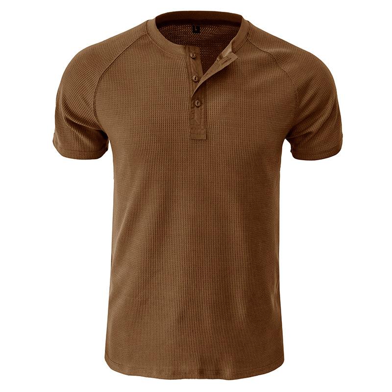 T-Shirt Henley a Maniche Corte Tough Guy da Uomo