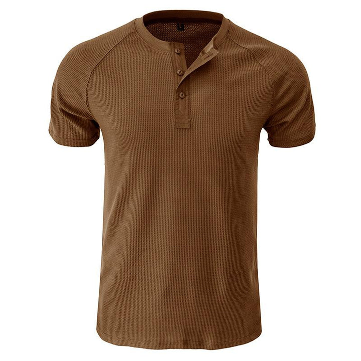 T-Shirt Henley a Maniche Corte Tough Guy da Uomo