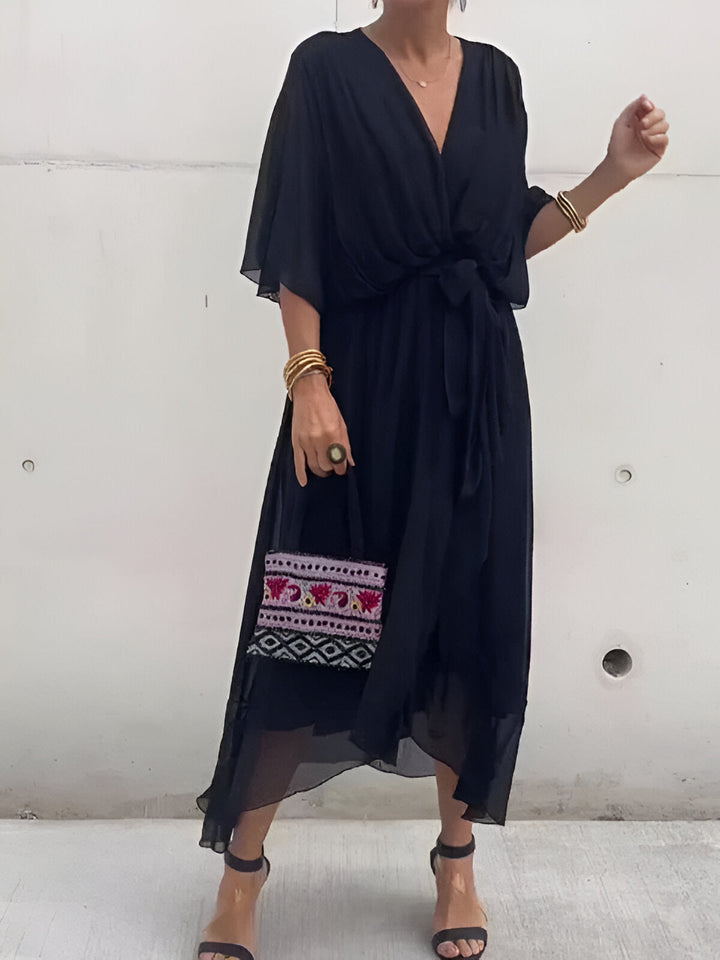 Monica™ | Abito in Chiffon con Scollo a V