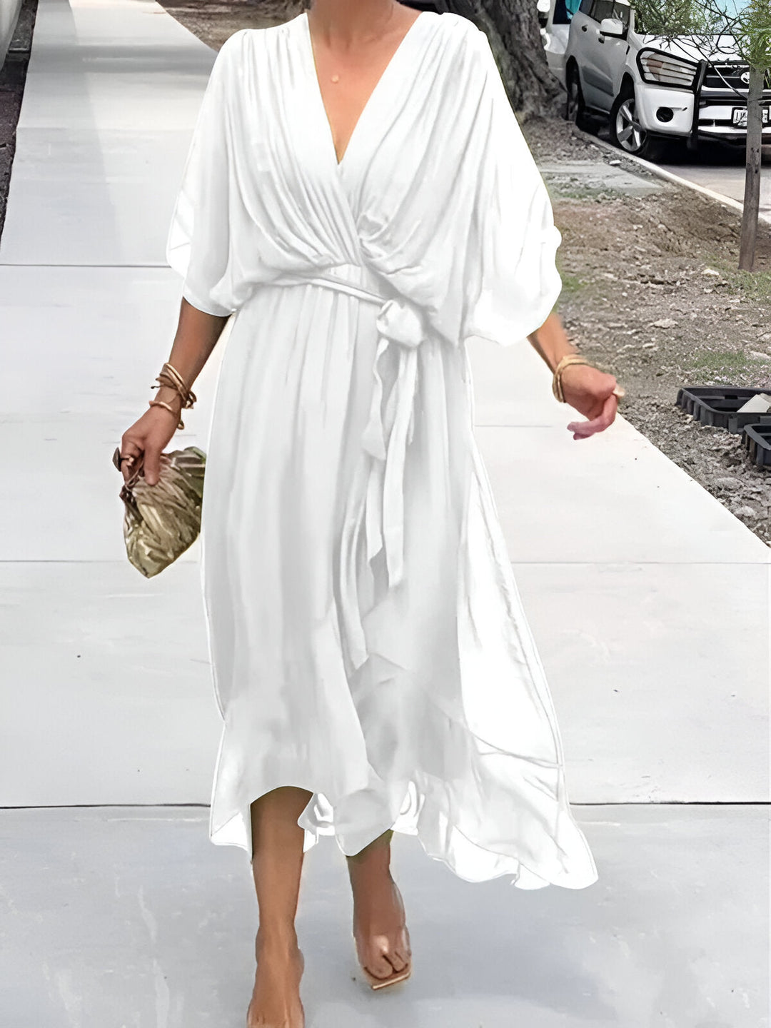 Monica™ | Abito in Chiffon con Scollo a V