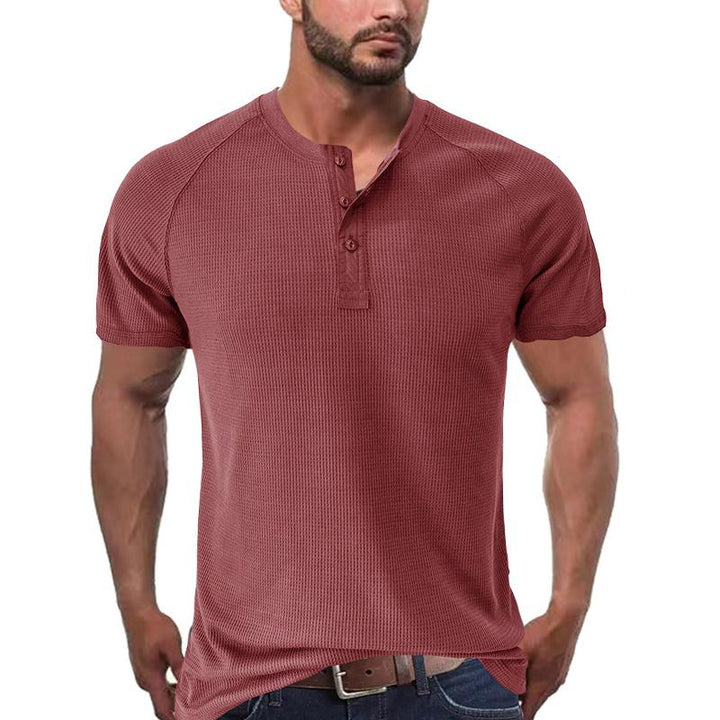 T-Shirt Henley a Maniche Corte Tough Guy da Uomo