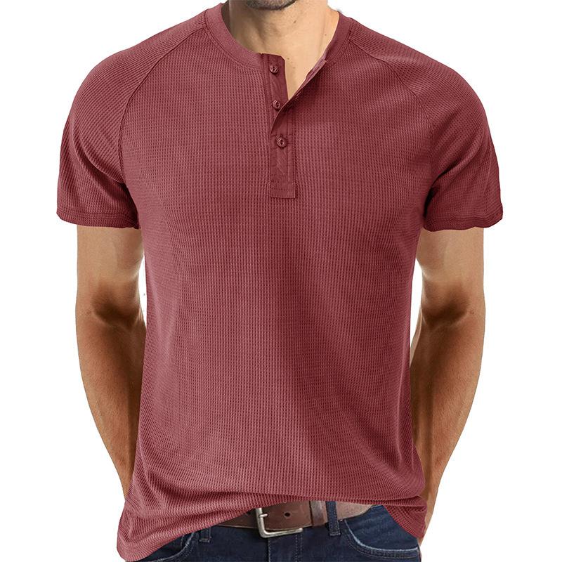 T-Shirt Henley a Maniche Corte Tough Guy da Uomo
