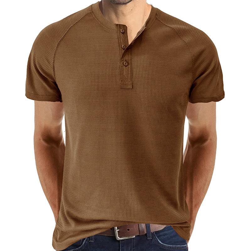T-Shirt Henley a Maniche Corte Tough Guy da Uomo