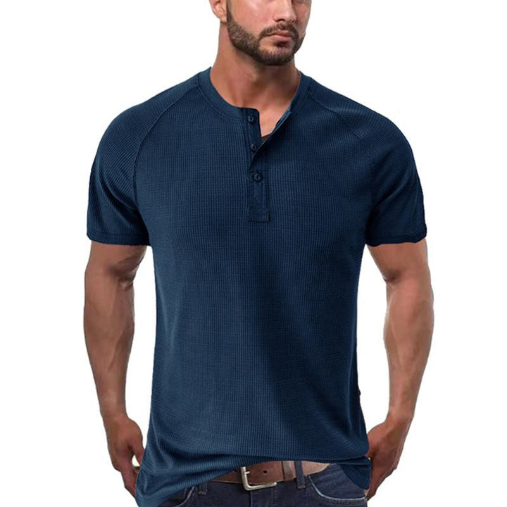 T-Shirt Henley a Maniche Corte Tough Guy da Uomo