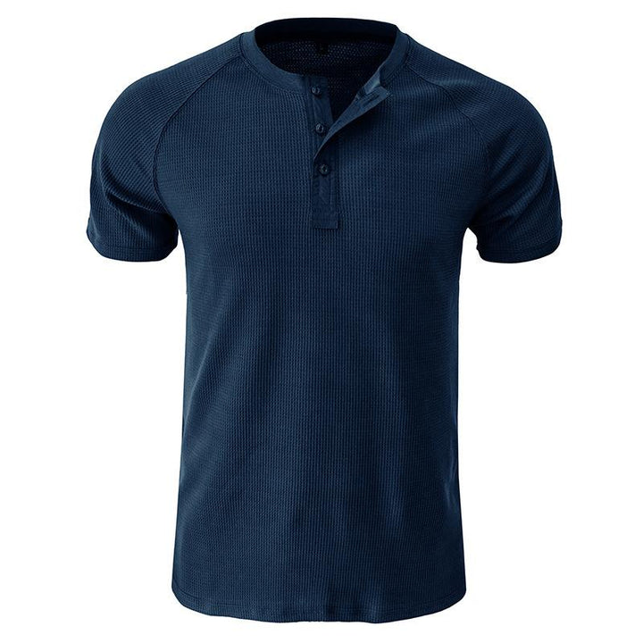 T-Shirt Henley a Maniche Corte Tough Guy da Uomo