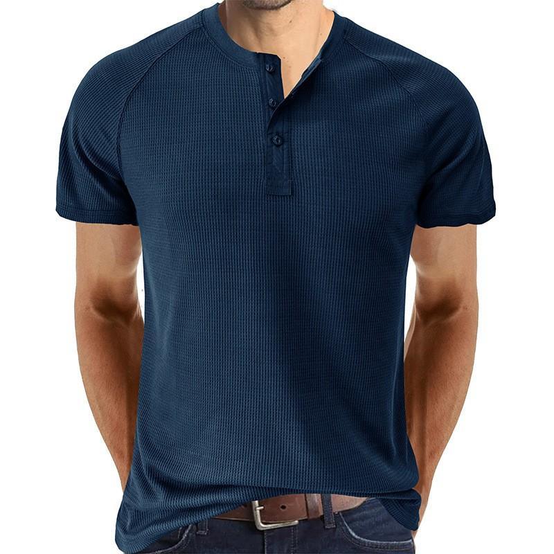 T-Shirt Henley a Maniche Corte Tough Guy da Uomo