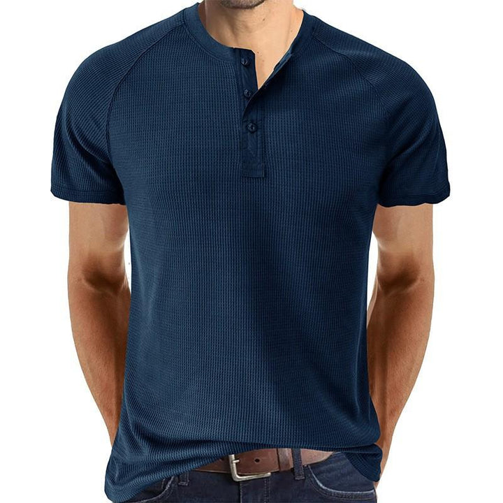 T-Shirt Henley a Maniche Corte Tough Guy da Uomo