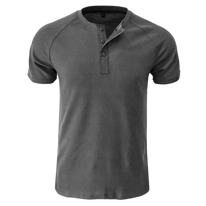 T-Shirt Henley a Maniche Corte Tough Guy da Uomo