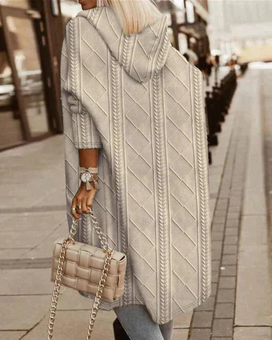 Johani | Cardigan con Cappuccio di Lunghezza Estesa