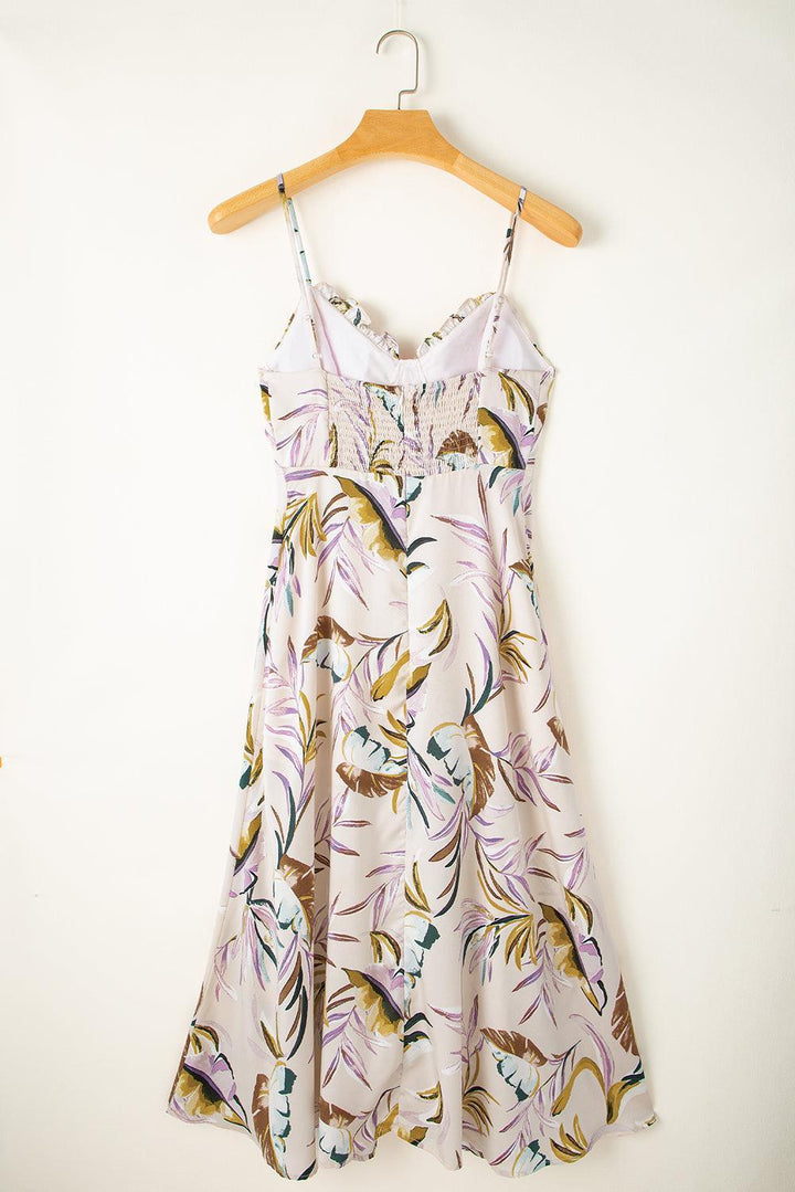 Lana™ | Abito Tropicale con Motivo Foglie