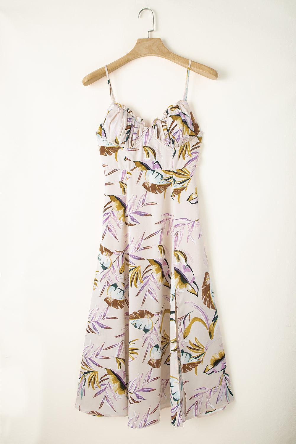 Lana™ | Abito Tropicale con Motivo Foglie