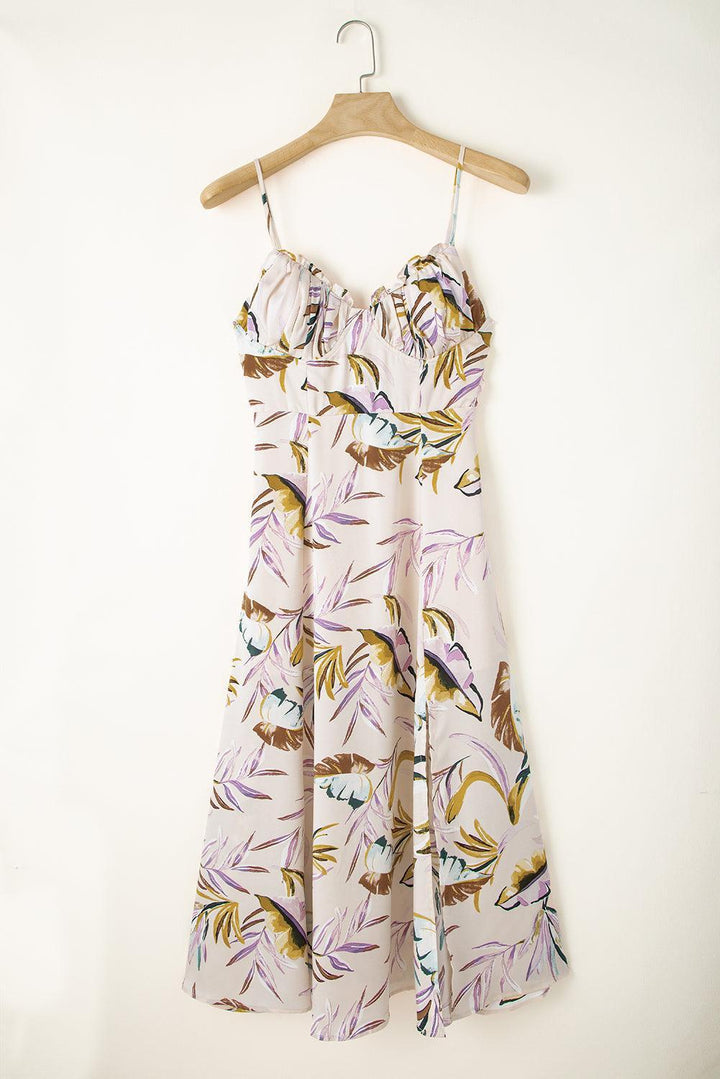 Lana™ | Abito Tropicale con Motivo Foglie