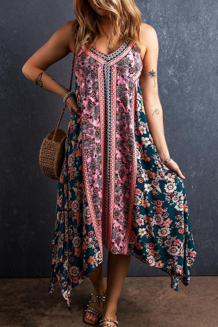 Mila™ | Abito Bohémien con Motivo Patchwork