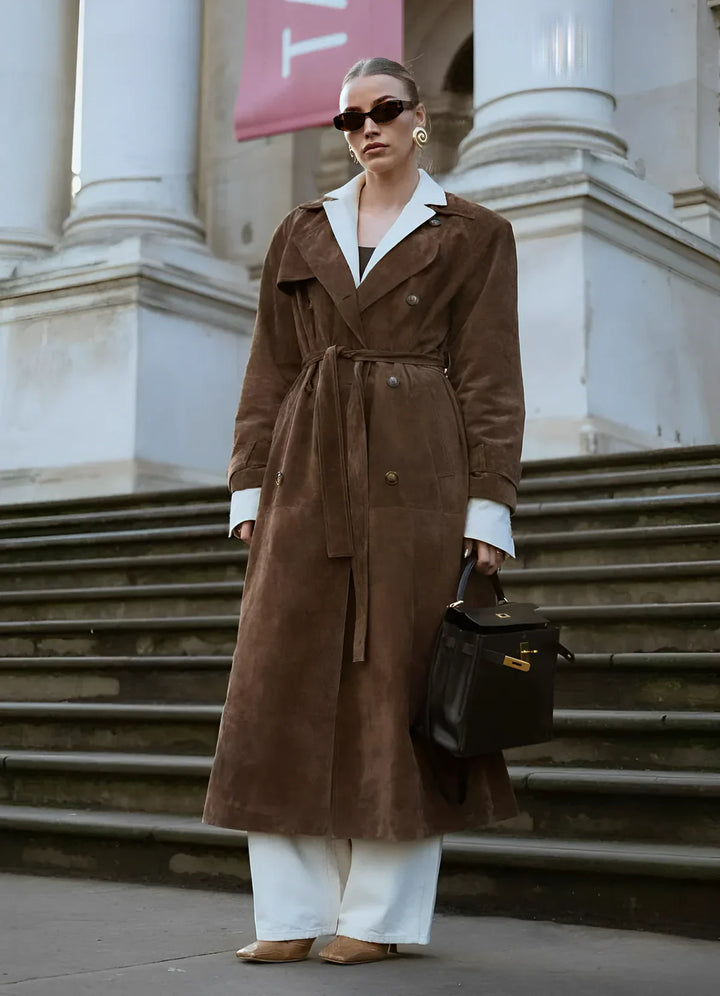 Harlow™ | Cappotto Trench in Suede
