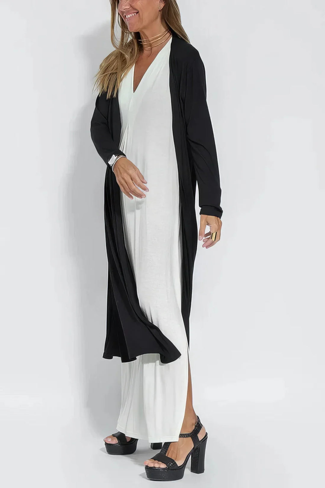 Nicole™ | Elegante Maxiabito con Cardigan Abbinato