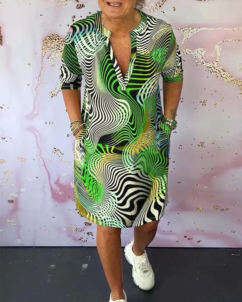 Ursula™ | Vestito Colorato con Scollatura a V