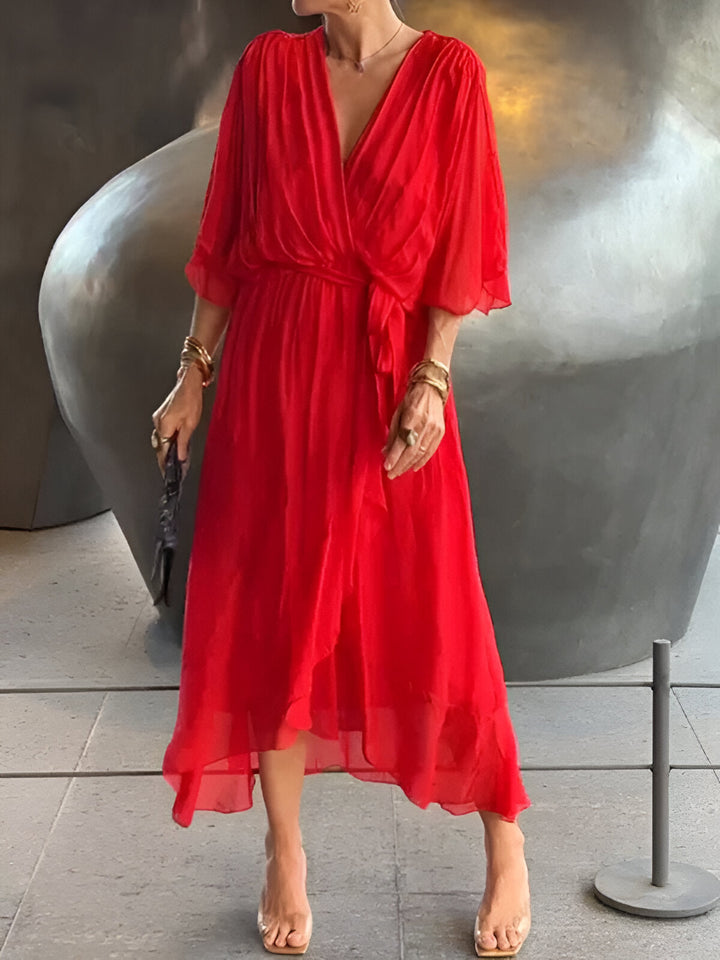 Monica™ | Abito in Chiffon con Scollo a V