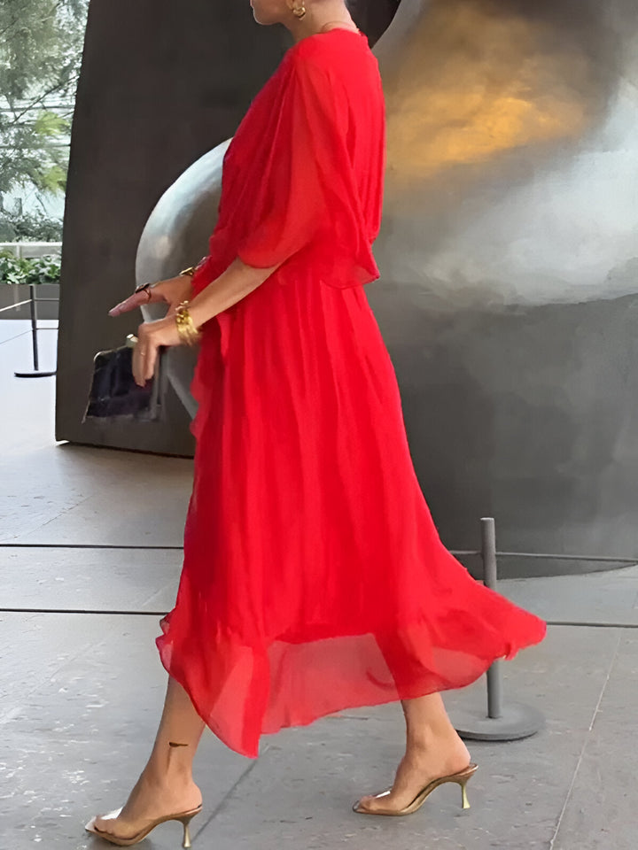 Monica™ | Abito in Chiffon con Scollo a V