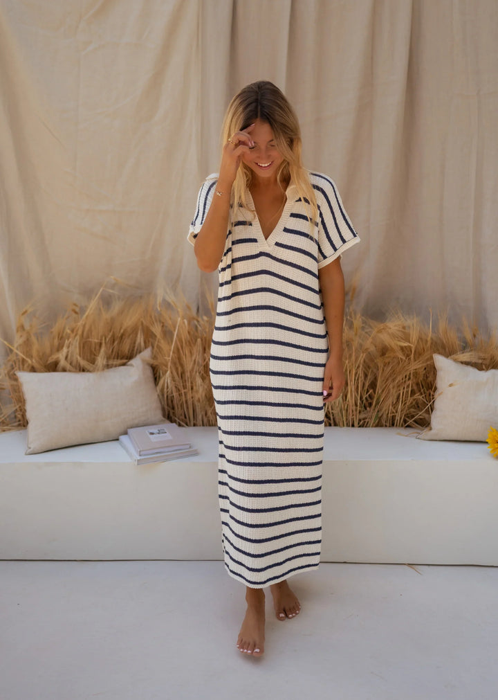 Sophia™ | Abito in Maglia a Strisce