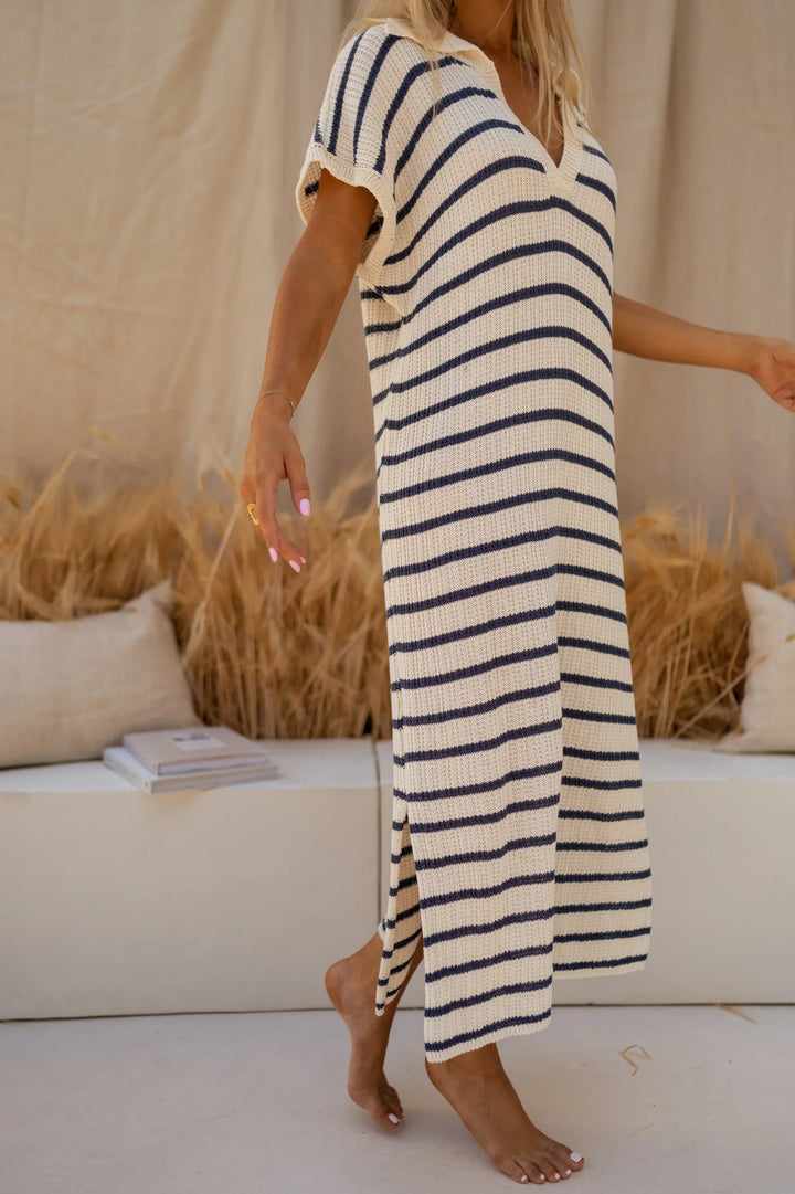 Sophia™ | Abito in Maglia a Strisce