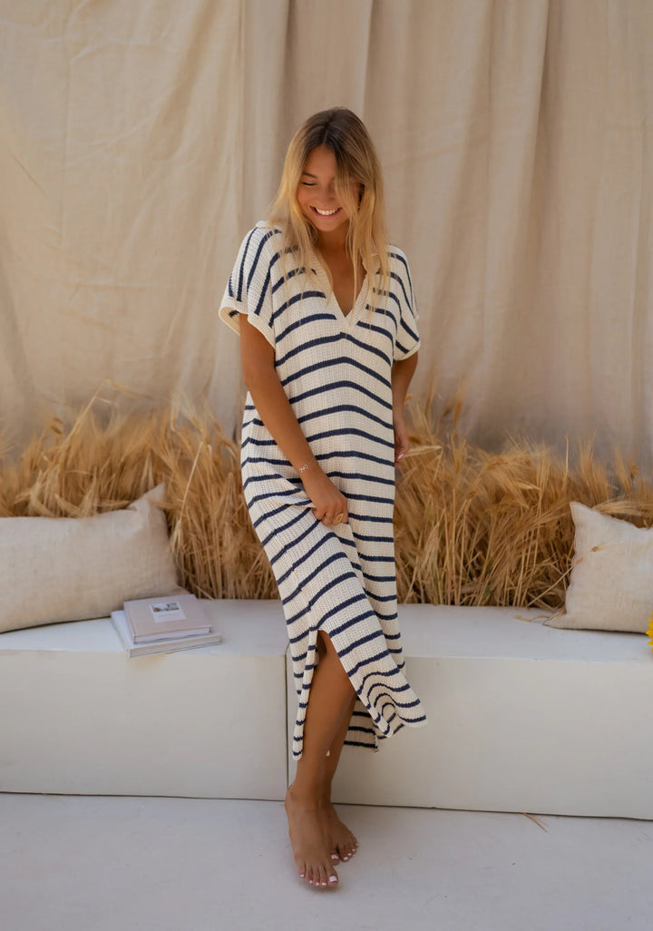 Sophia™ | Abito in Maglia a Strisce