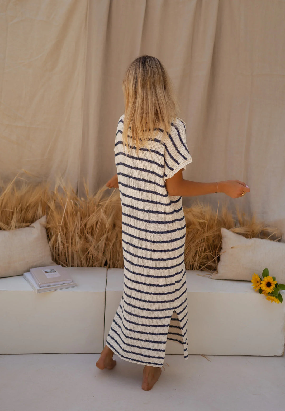 Sophia™ | Abito in Maglia a Strisce