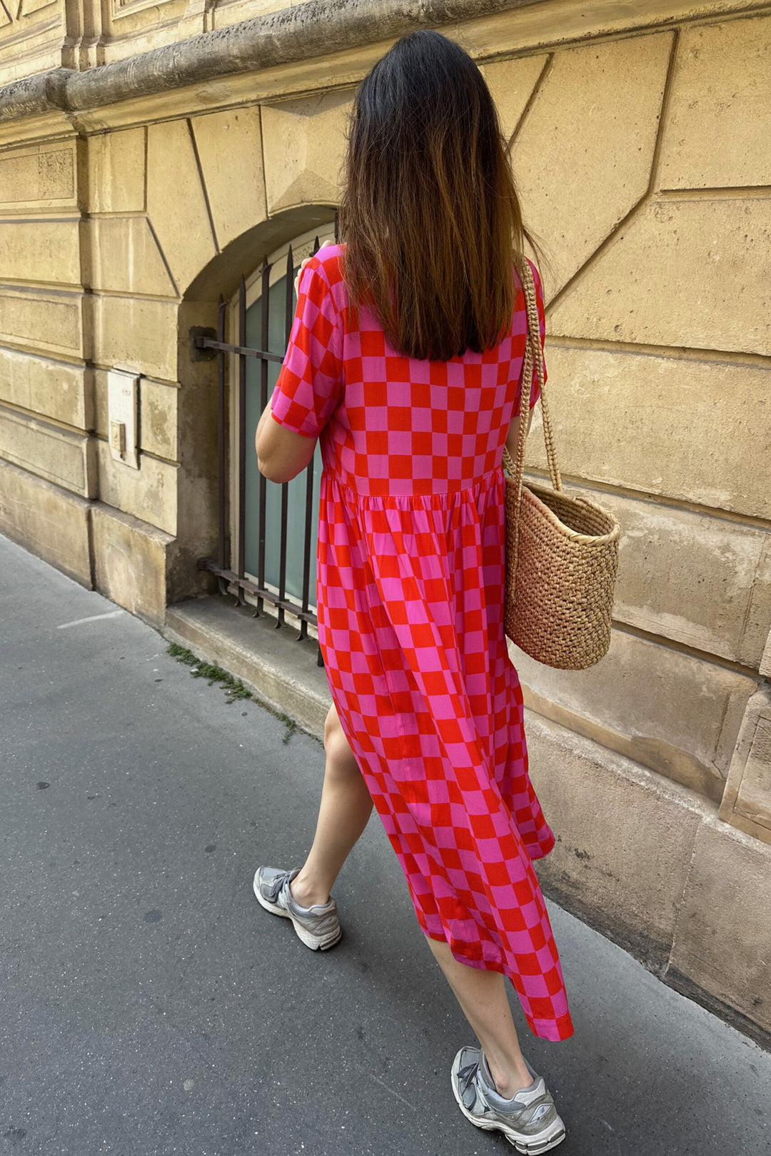 Elisa™ | Abito Estivo a Scacchi Con Scollo a V