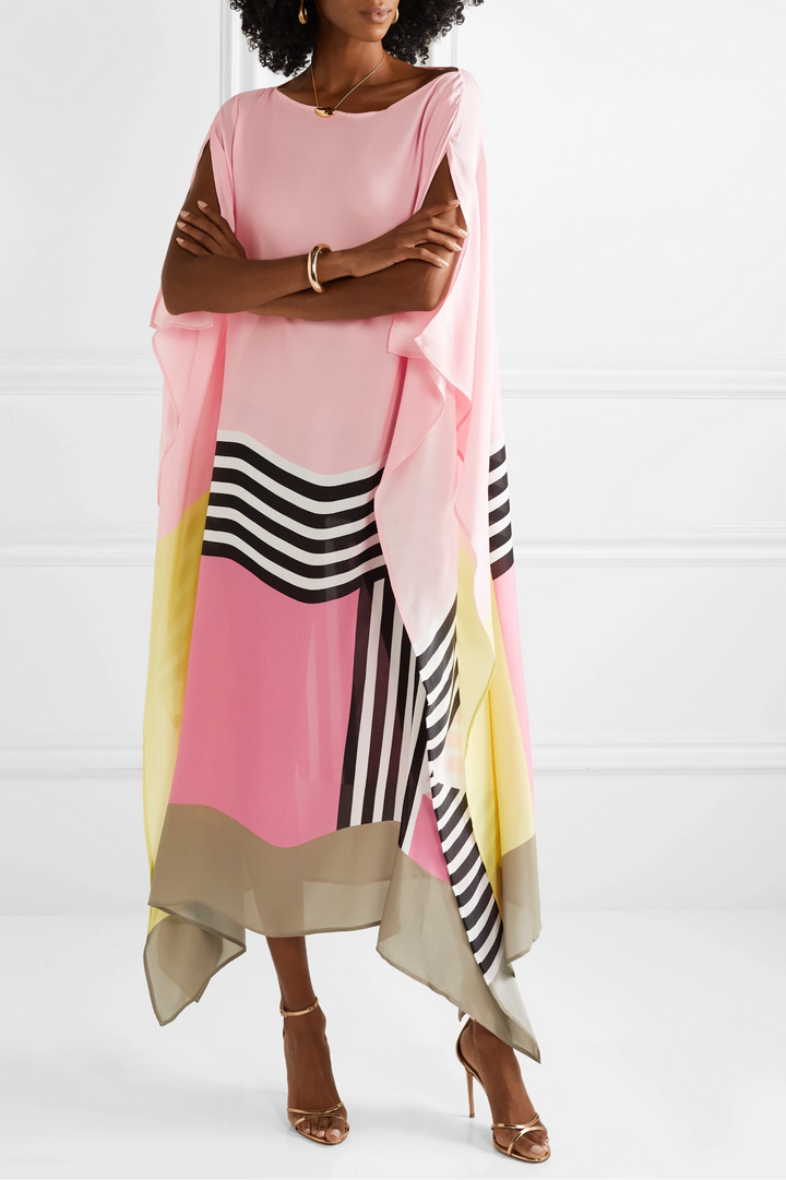 Iria | Caftano Elegante con Stampa Geometrica