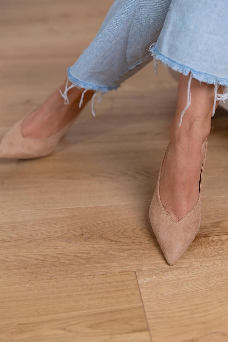 Marlena™ | Décolleté slingback nude con tacco sottile