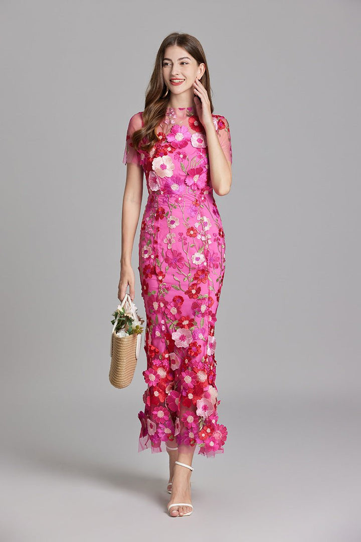 Sophia™ | Elegante Vestito Midi con Motivo Floreale