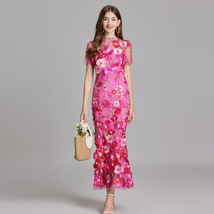 Sophia™ | Elegante Vestito Midi con Motivo Floreale