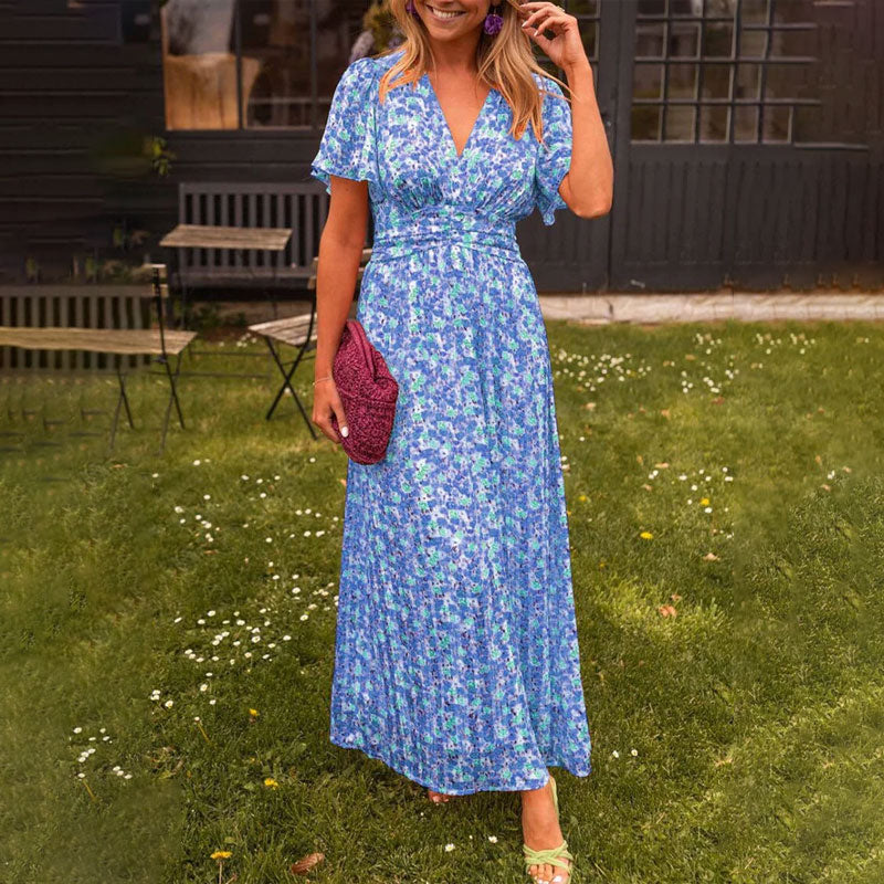 Seraphina™ | Abito Maxi con Maniche Fluttuanti e Stampa Floreale