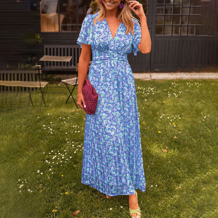 Seraphina™ | Abito Maxi con Maniche Fluttuanti e Stampa Floreale