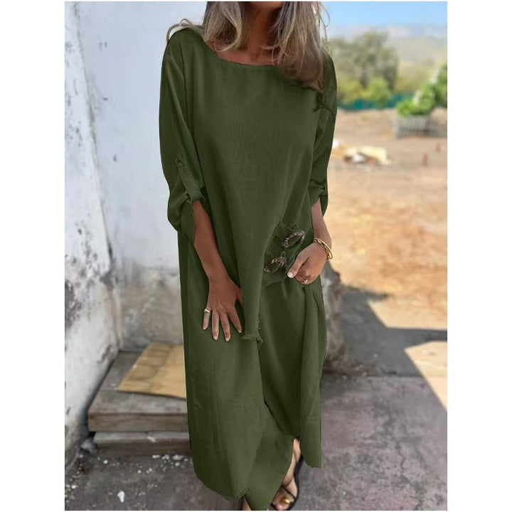 🌸 Novità di Stagione | Completo Elegante in Cotone e Lino (2 Pezzi)