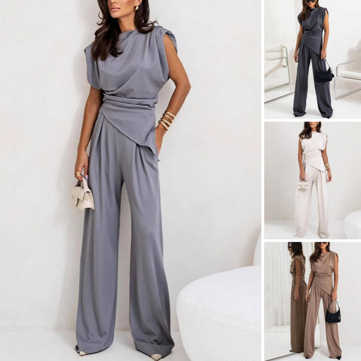 Set Elegante a Due Pezzi Monocolore da Donna